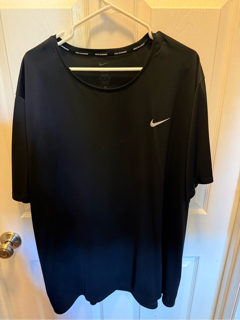 Nike Black Short-Sleeve Running Tee with Reflective Swoosh